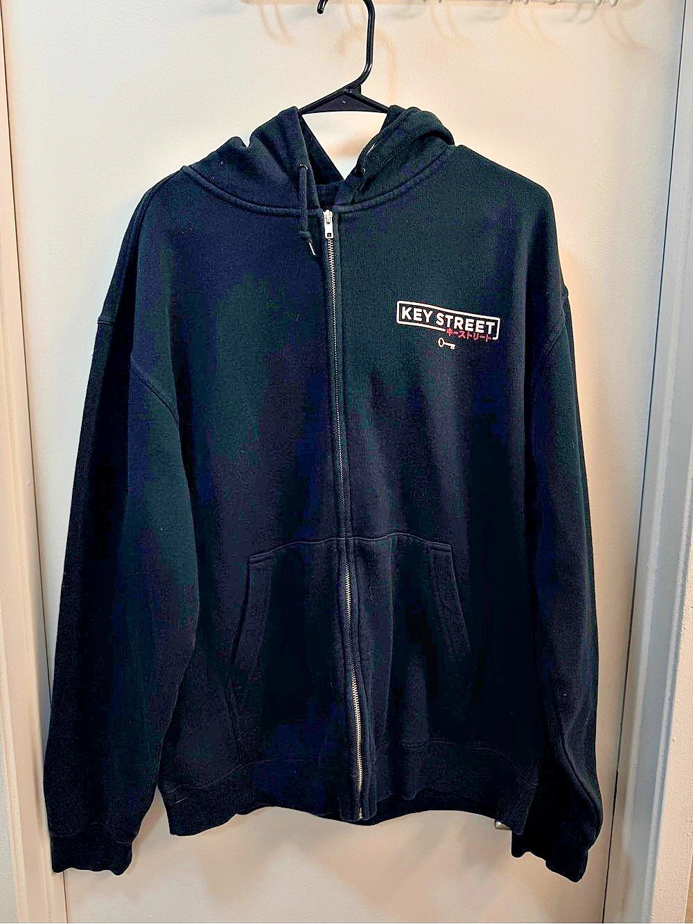Key Street Old Skool Black Zip Hoodie